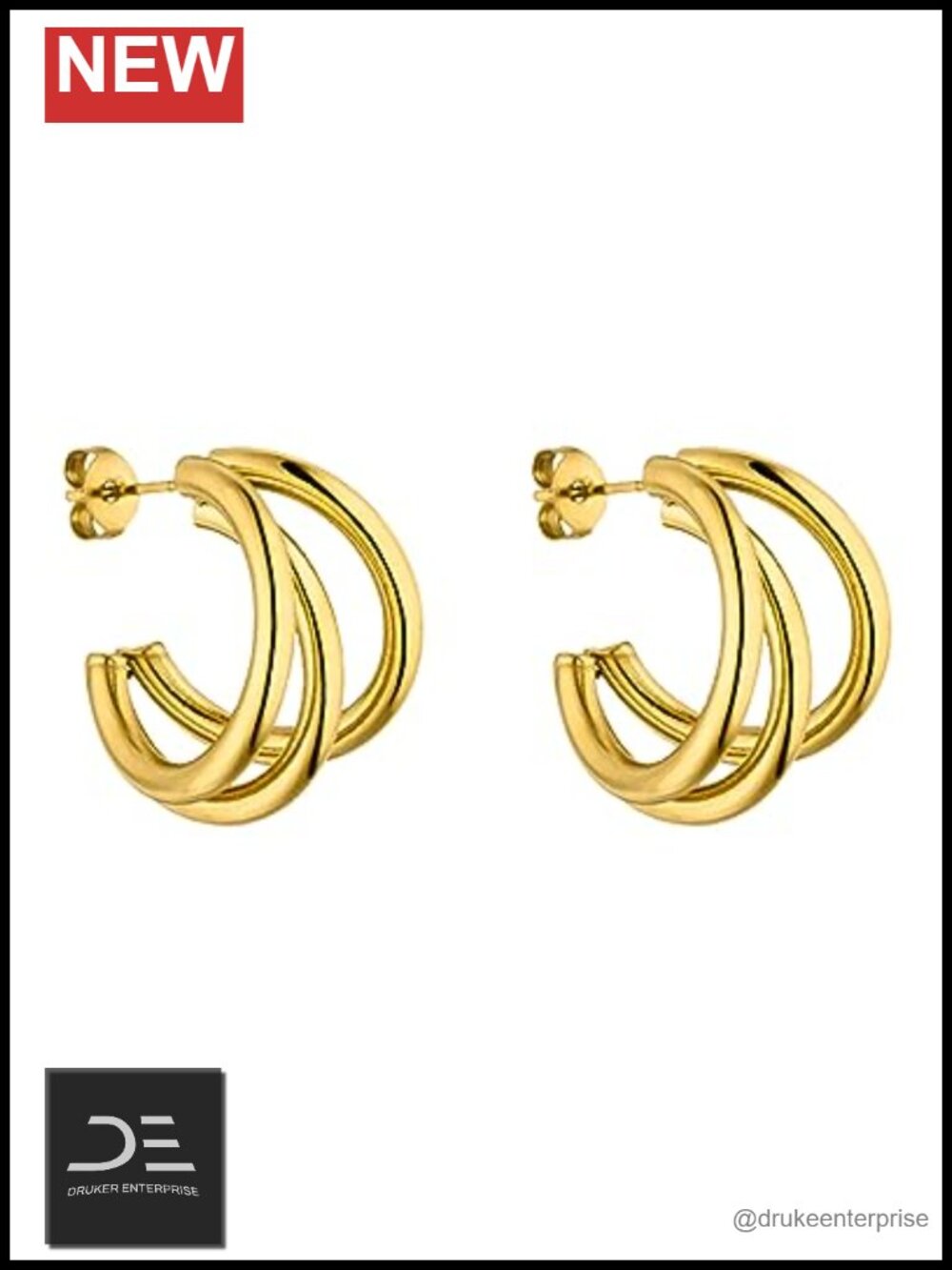 Modern Stainless Steel Hoop Earrings